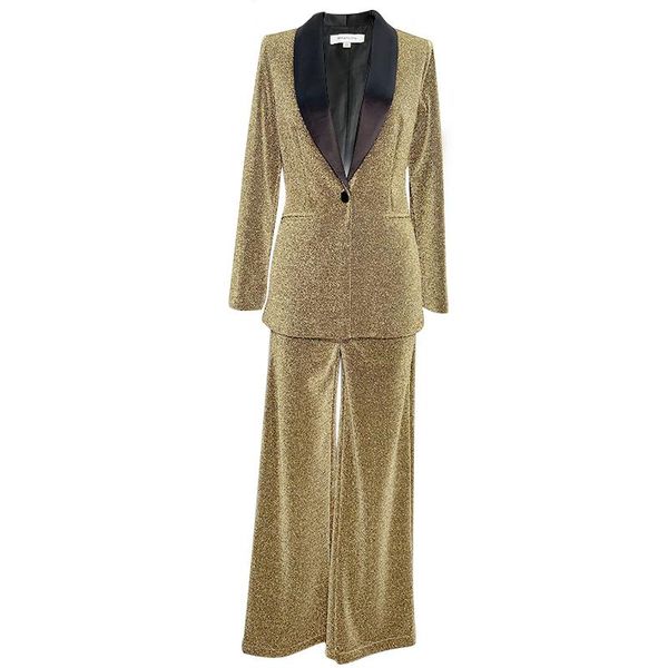 

women's two piece pants pant suits office lady 2 sets single breasted blazer jacket & zipper trousers suit for women feminino spring, White