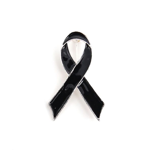 

10 pcs/lot custom brooch black enamel ribbon breast cancer awareness medical pins for nurse accessories, Gray