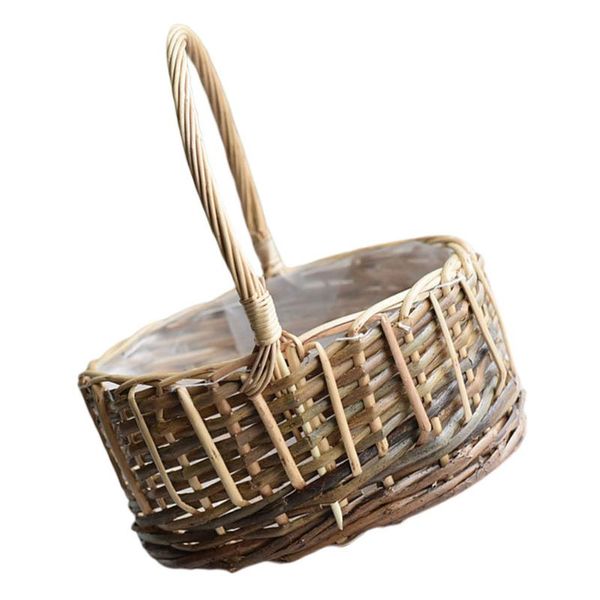 

vases 1pc basket mini portable wedding party flower (log color)