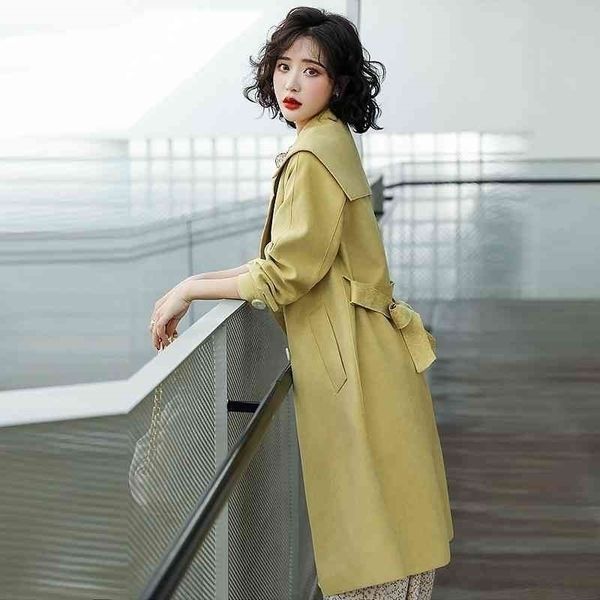 

20212021 new women's windbreaker medium long popular this year and autumn 2021 early spring coat, Black