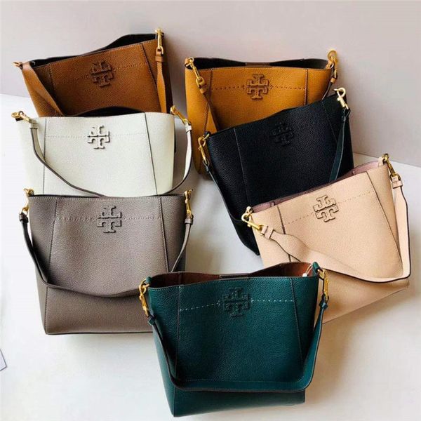 

2021 new tb women's bag cowhide one shoulder portable leisure litchi pattern tote bucket deformation large capacity women's bag cr