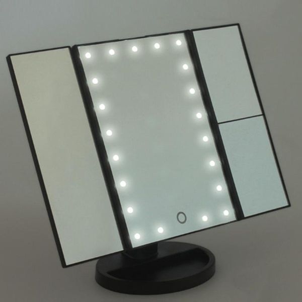 

compact mirrors tri-fold cosmetic illuminated deskmakeup mirror led