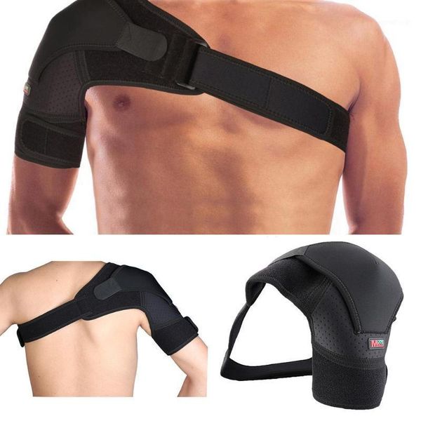

adjustable shoulder brace support for men & women fitness safety guard compression strap wrap posture corrector protect1, Black;blue