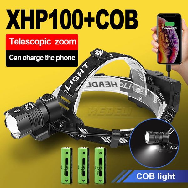 

xhp100 xhp70.2 most powerful lantern with usb charging led headlight headlamp 18650 rechargeable head cob head torch