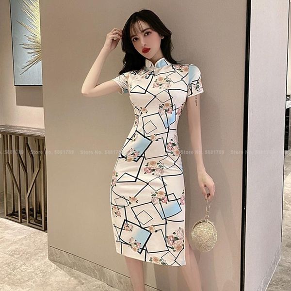 

ethnic clothing korean style elegant cheongsam harajuku ao dai kimono lady bodycon club party midi dress women wedding chinese retro qi, Red