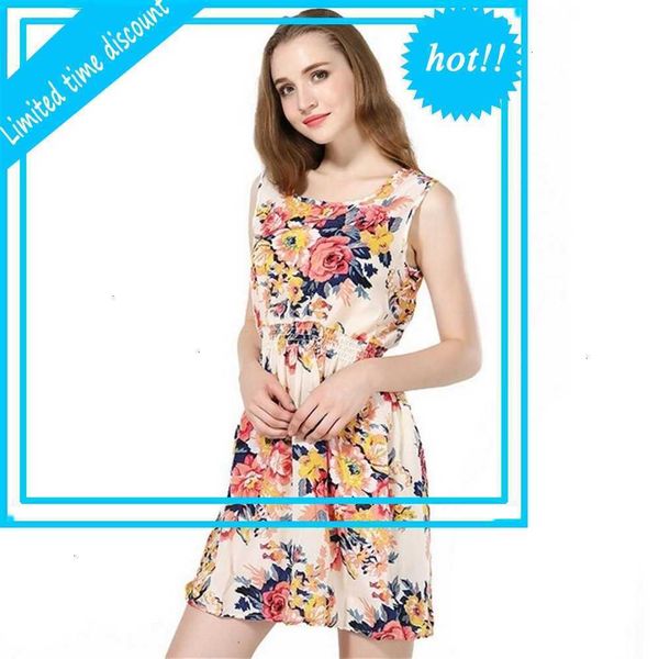 

chsdcsi flower printing mini-clothes beach short polyester moves party women's summer clothes, Black