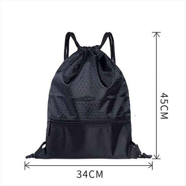

women men sports backpack large capacity travel practical riding nylon solid fashion wear resistant anti splash drawstring lock