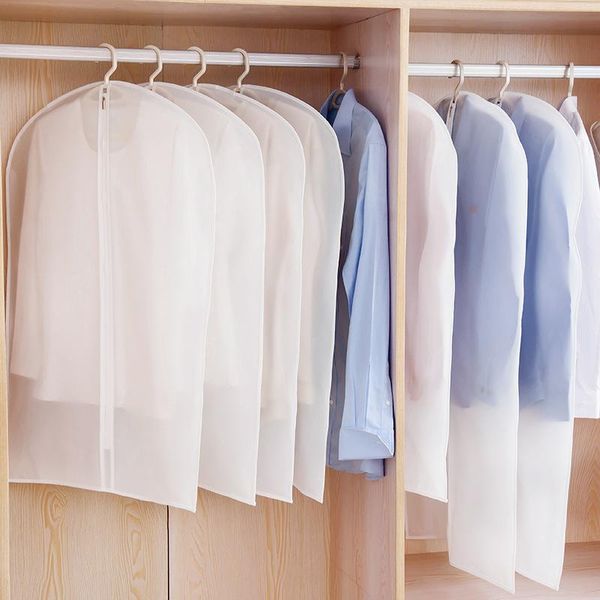 

peva translucent suit dust cover clothes dust bags dress garment storage bags coat protect organizer bag wardrobe hangers case