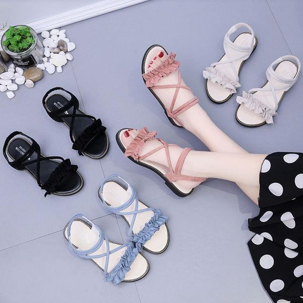 

sandals summer for women shoes flat 2021 fashion beach pumps casual arrival, Black