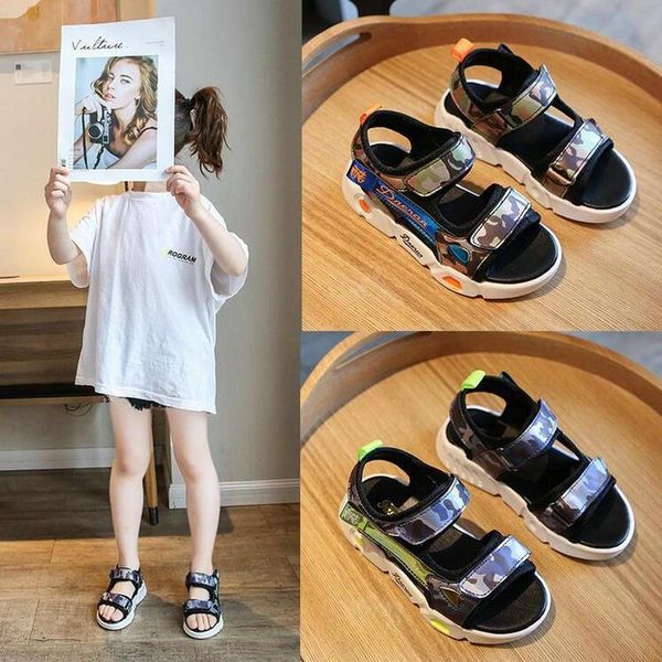 

sandals camouflage lightweight children's shoes soft-soled student, Black