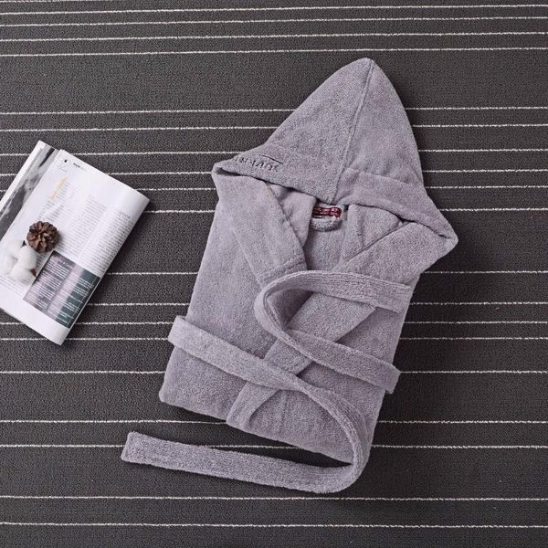 

big size cotton bathrobe winter hooded big size thick warm winter dressing gown long robe wedding robe, Black;brown