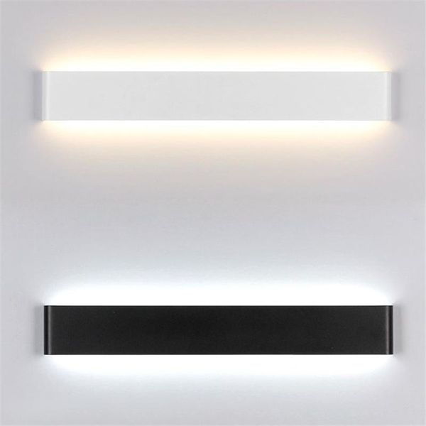 Lâmpada de parede Luzes brancas/pretas Luzes nórdicas acrílico Metal Moderno Modern Led Banheiro Espelho Decoração da cozinha Iluminação de escadas internas