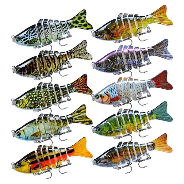 

fishing lures wobblers swimbait crankbait hard bait isca 001 artificial fishing tackle lifelike lure 7 segment 10cm 15.5g