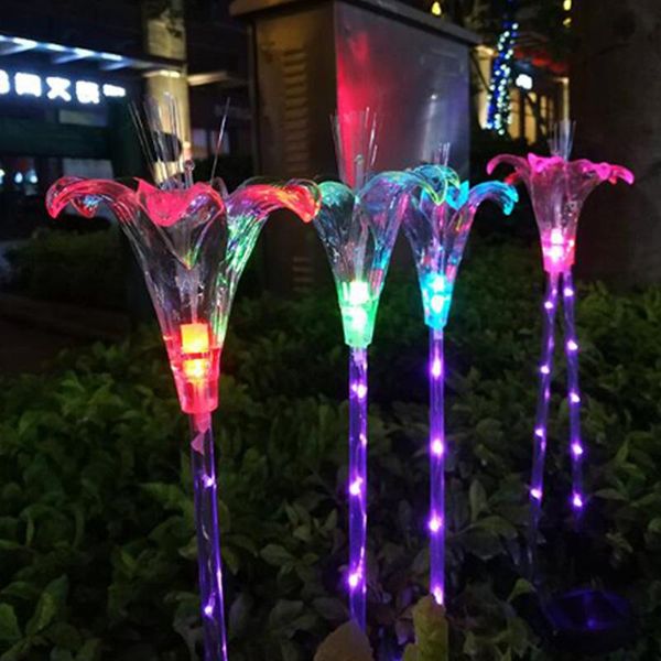 

solar lamps outdoor garden decoration lamp intelligent light control led safety waterproof acrylic lily powerful