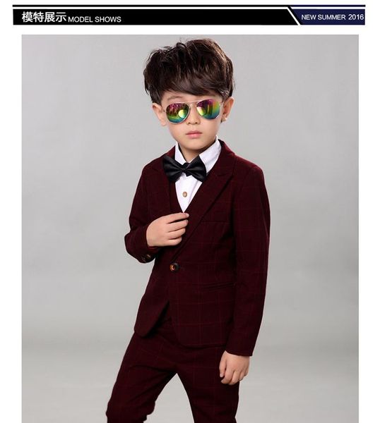 

suits 2021 plaid children wedding suit england style gentleman boys formal tuxedos kids spring clothing set:coat+vest+pants 3, Black