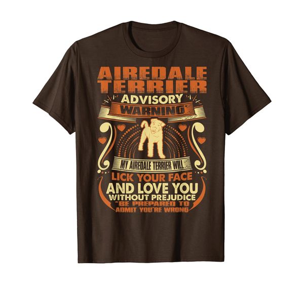 

airedale terrier advisory warning dog pets lovers gift t-shirt, White;black