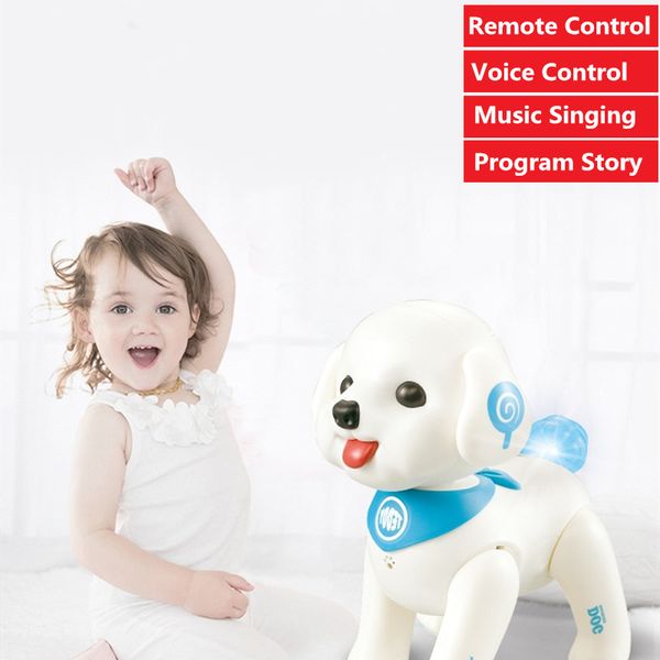 

kid friend rc pet dog can speak story singing playing with kid smart voice control & remote control pet dog toy program dog