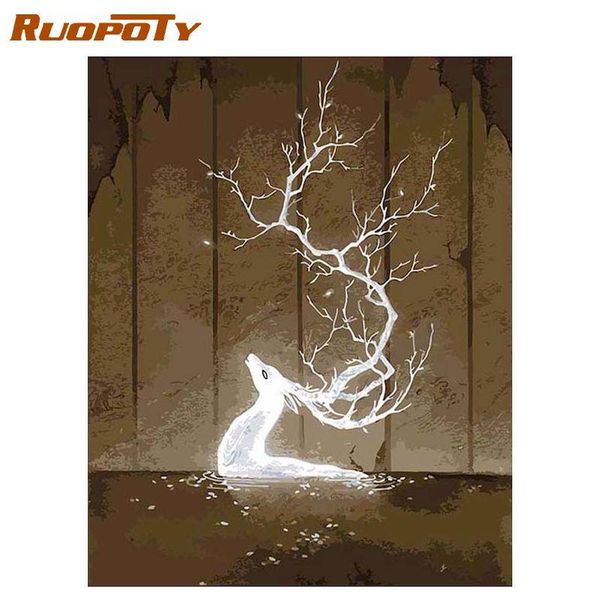 

paintings ruopoty frame deer animals christmas gift diy painting by numbers modern handpainted unique for home wall artwork