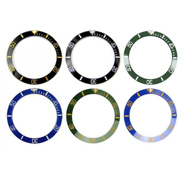 

watch bands accessories for water ghost submersible ceramic bezel luminous gmt sub 38mm ring mouth case, Black;brown