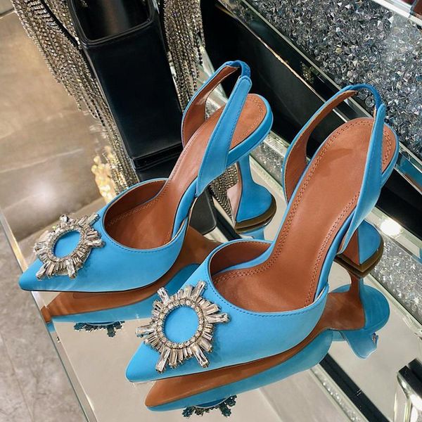 

sandals 2021 summer rhinestone sun buckle high heel for women, Black