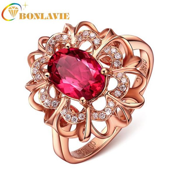 

wedding rings bonlavie jewelry hand women's rose gold inlaid color gem ring wholesale, Slivery;golden