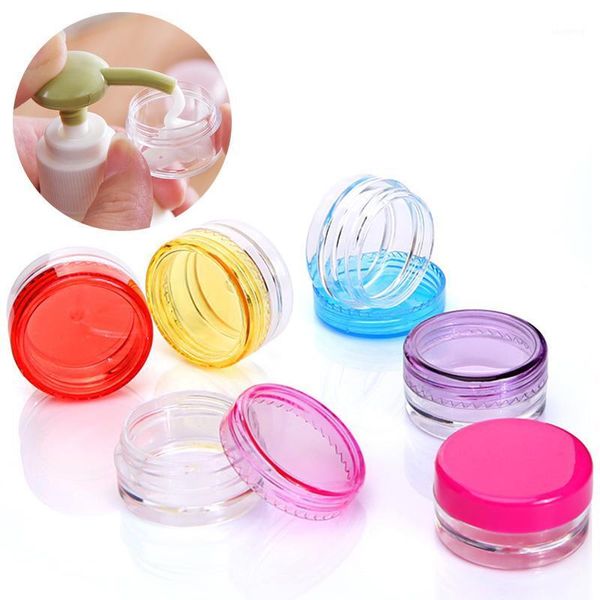 

storage bottles & jars 5pcs/set cosmetic cosmetics jar round bottle box transparent portable makeup cream plastic nail art household