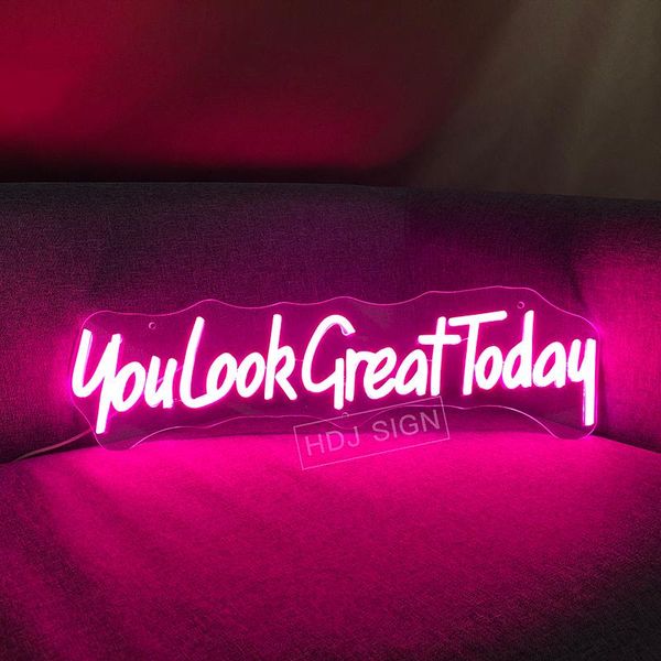 

other lighting bulbs & tubes you look great today custom letter led neon sign wall decor for bedroom dorm bar cafe store garage party creati