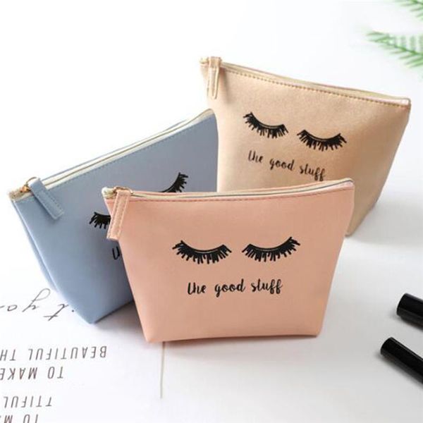 

cosmetic bags & cases cartoon lashes print women waterproof toiletry bag travel organizer necessary wash multifunction zipper makeup