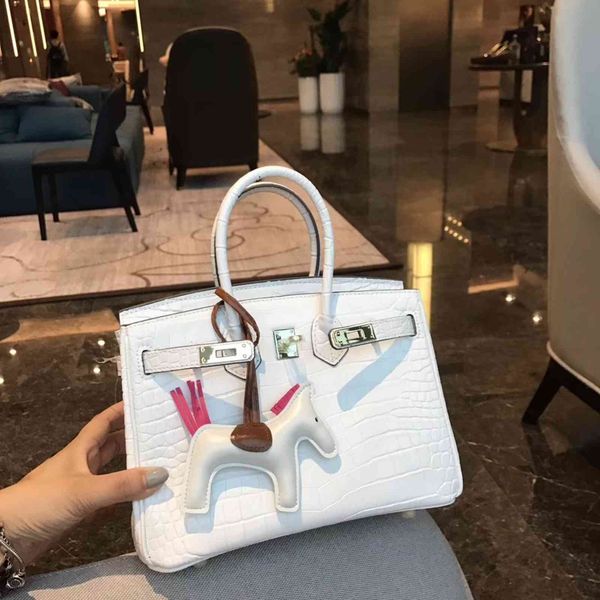 

designer alligator herme handbag new women's slanting leather fashion versatile bag atmosphere lock cs85