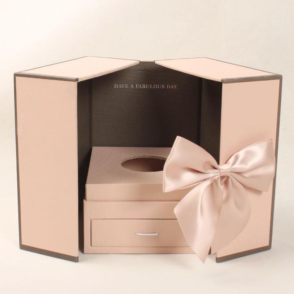 

storage boxes & bins creative double door high-end jewelry valentine's day flower box pink rose eternal gift ap12051442
