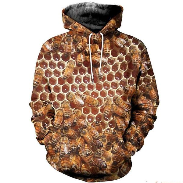 

men's hoodies & sweatshirts the latest 3d fully printed bee clothing hoodie zipper sweatshirt, Black