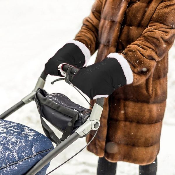 

1 pair winter warm stroller gloves waterproof pram stroller baby cart fleece hand muff mitten baby buggy clutch cart glove