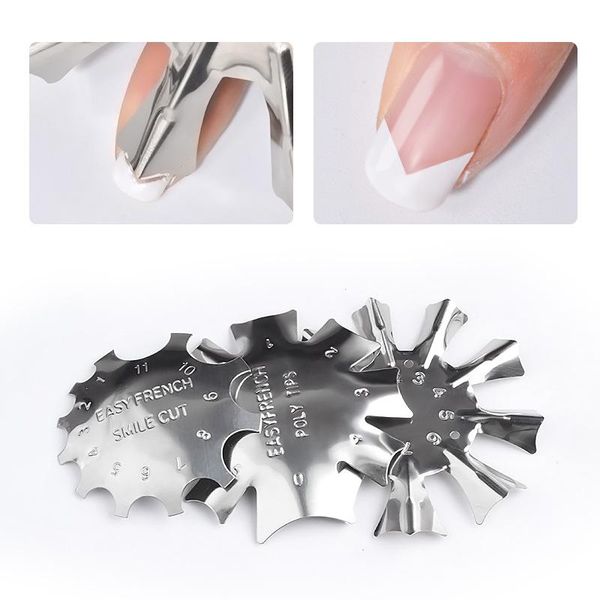 

nail art templates multi-shape french manicure model steel plate crystal silver production stainless template tools 2021, White