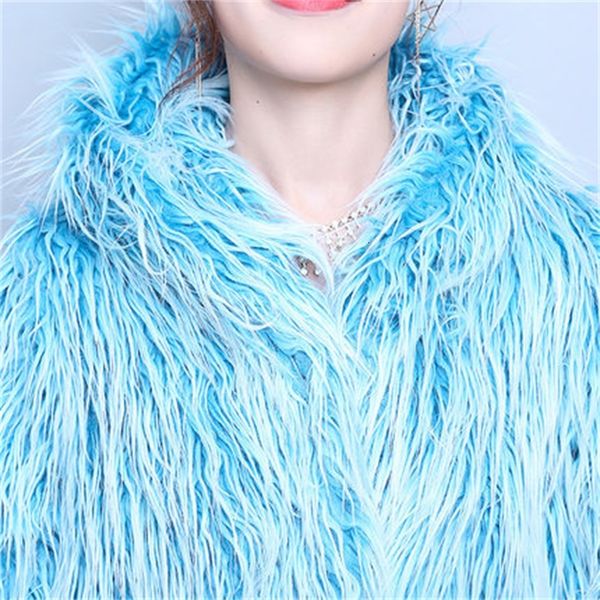 

fox fur coat with long female hood n80 1vya, Black