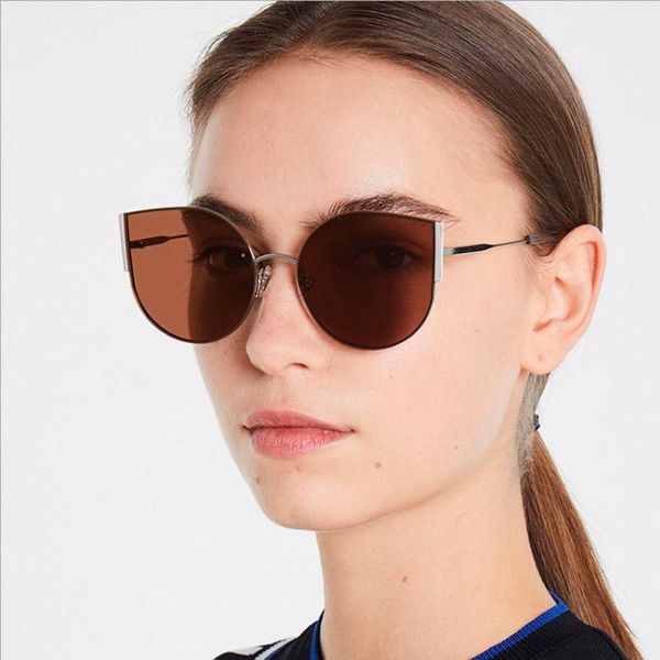 

2021 New Vintage Sunglasses Luxury Cat Eye Sunglasses Lady Brand Designer Half Frame Metal Sun glasses Women Men Gradient shades, White;black