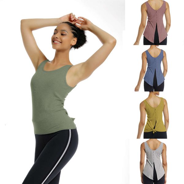 

summer leisure sports vest, running training yoga fitness suit for women, Gray