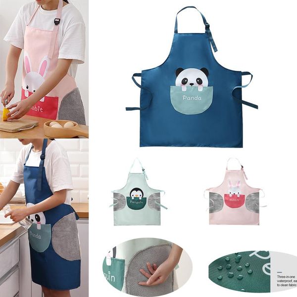 

aprons hand-wiping kitchen household cooking apron men women oil-proof waterproof waist fashion coffee overalls wipe hand