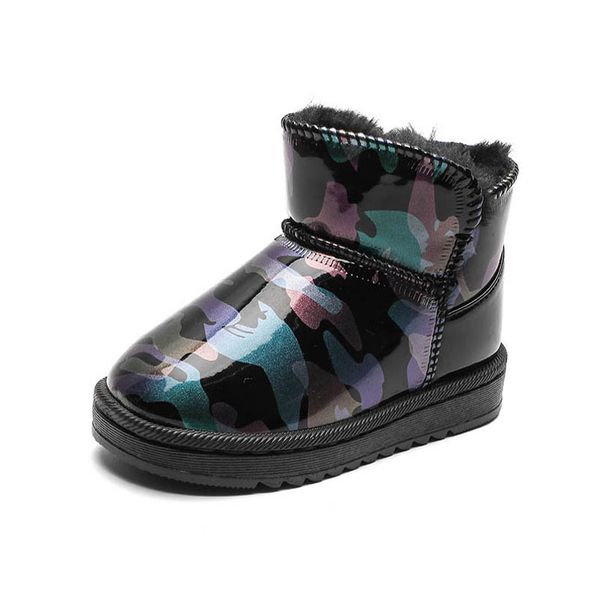 

kids boots children shoes girls boys footwear autumn winter baby snow boot leather waterproof warm b8988, Black;grey