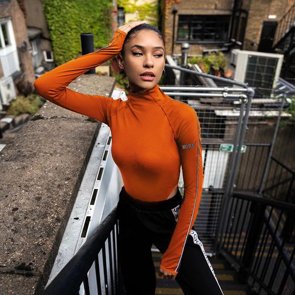 

reflective turtleneck black women bodysuit casual high neck bodies ladies long sleeve bodycon short jumpsuit autumn, White