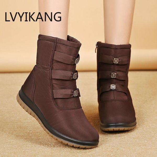 

boots 2021 women warm ankle female winter waterproof snow shoes botas mujer q843, Black