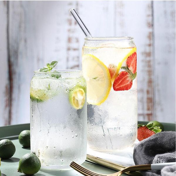 

wine glasses 380ml glass mug cola can shaped creative water milk juice cup cold drink cafe beverage dessert shake