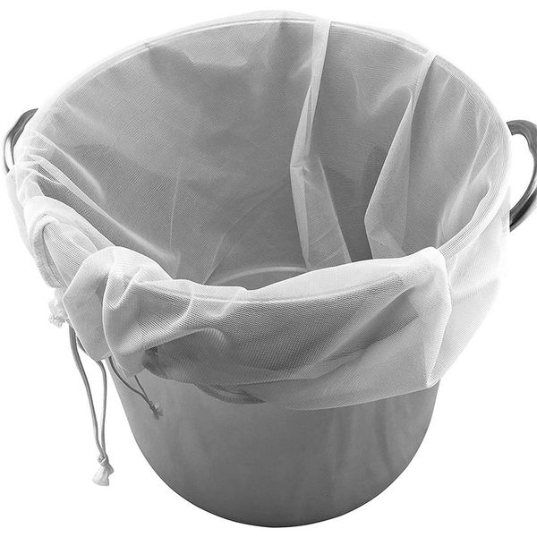 

brew bags reusable wine straining bag for homebrewing kitchen tool fine mesh durable filter beer nut milk cold brew, large polyester straine