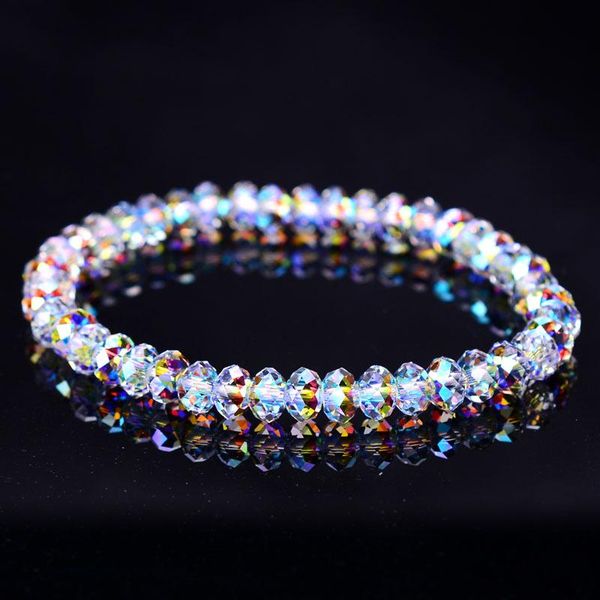 

charm bracelets luxury female rainbow zircon bracelet long wedding for women cute geometry crystal stone chain, Golden;silver