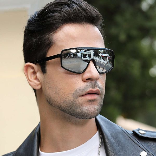 

2020 new one piece sunglasses women's outdoor sports riding sunglasses men's 1993 sunglasses, White;black