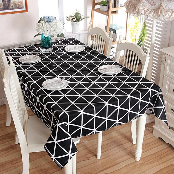 

black white chessboard decorative table cloth cotton rectangle european tablecloths dining table cover for kitchen home decor