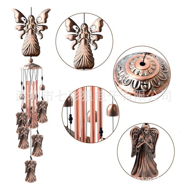 

souvenirs pendant brass metal pipe bell angel wind chime atmosphere decoration garden gift
