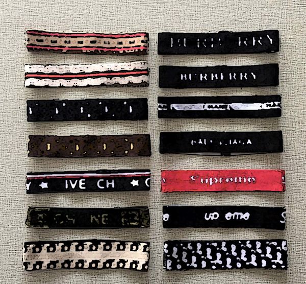 

more than 18style luxury brand designer headbands women men red black white stripe letter print elastic headband fashion sport turban headwr, Silver