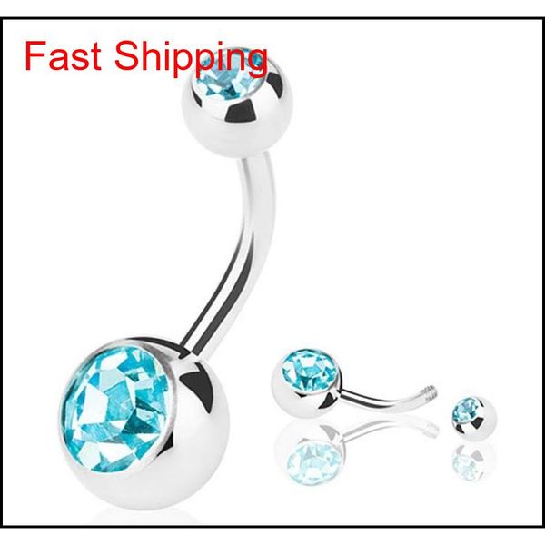 

new 316l surgical steel navel rings crystal rhinestone belly button navel bar ring body jewelry piercing 50pcs l qyljlu new_dhbest, Silver