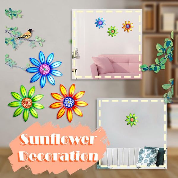

wall stickers sunflower metal flowers decor art decorations hanging party wedding decoration family
