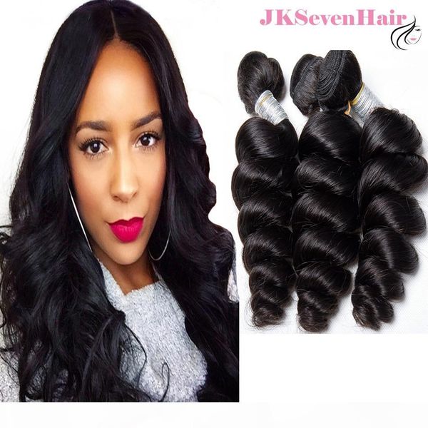 

12a grade virgin brazilian hair extension 3pcs lot loose wave peruvian indian malaysian remy hair bundles, Black
